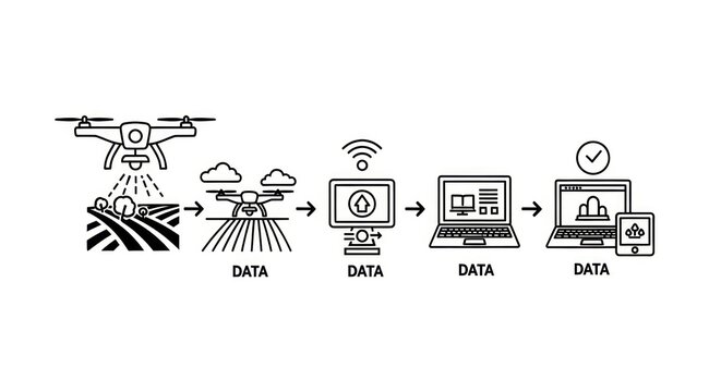 Drone data collection and analysis process.