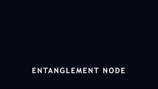 Quantum entanglement node animation: glowing particle orbiting elliptical path for science and technology concepts 4k