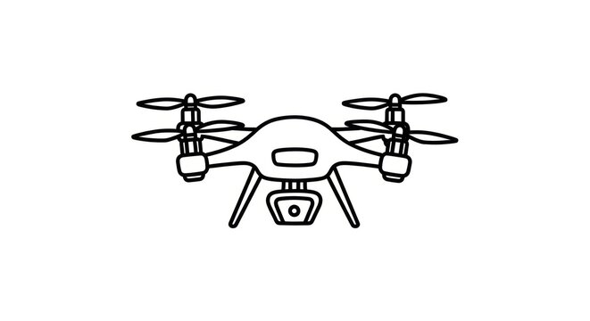 Drone flying in the air.