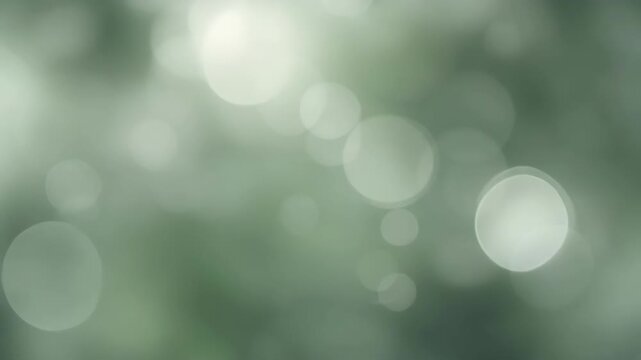 Soft green and white bokeh light circles creating an abstract background