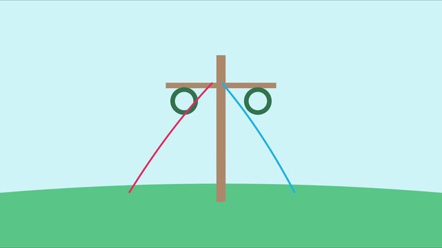 Traditional swedish midsummer maypole celebration animation with colorful ribbons and floral wreaths 4k