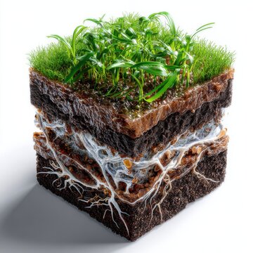 A Cross-Section of Fertile Soil With Layers