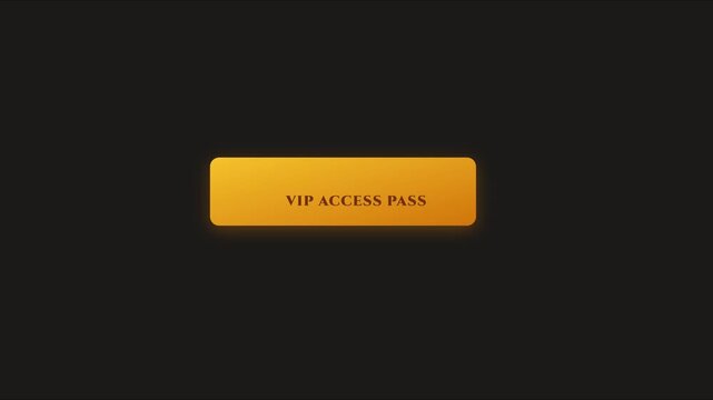 Vip access pass golden button animation for exclusive event marketing and digital membership branding 4k
