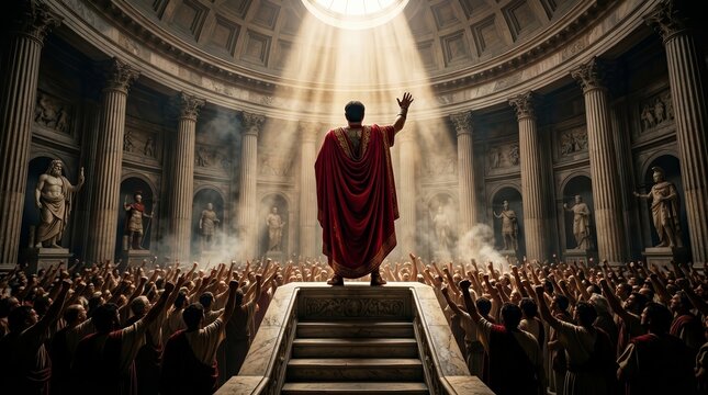 The triumph of Julius Caesar: a momentous scene depicting his proclamation as dictator.