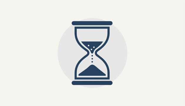 Hourglass timer icon representing passing time, deadline, history, and wait time shown on circular background.