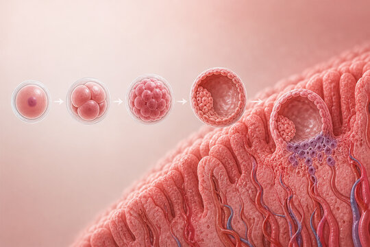 Early Embryo Development And Implantation Medical Illustration