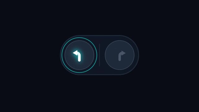 Animated Toggle Switch with Left and Right Arrows on Dark Background