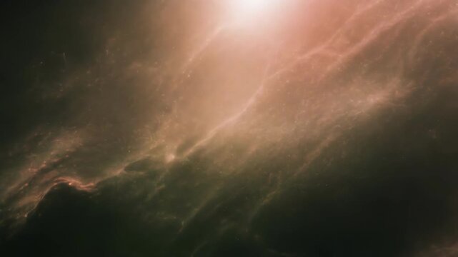 Colorful cosmic nebula with swirling gas and dust in space