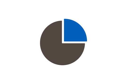 Blue and Dark Grey Pie Chart Icon for Data Visualization and Business Reports