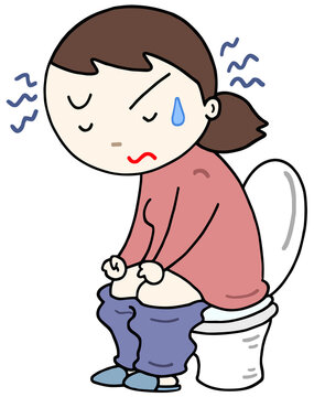 健康障害のイラスト - 便秘・宿便・排便障害