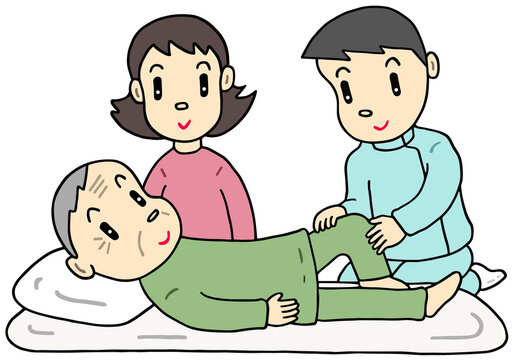 介護のイラスト - リハビリ・マッサージ・在宅介護