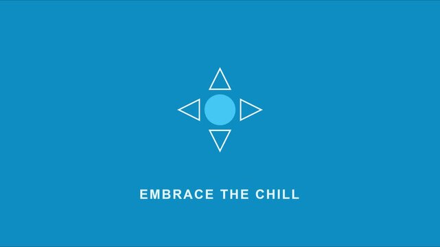 Embrace the chill minimalist motion with blue animation 4k background, and geometric compass, for modern branding, and relaxing lifestyle