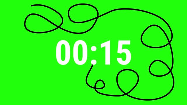 Timer 20 to 0 with Fuse on Chromakey Countdown 20 Seconds 