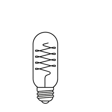 Line art of a vintage Edison light bulb