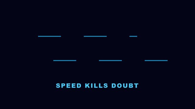 Speed kills doubt motivational typography motion animation 4k background, for business success, and personal development presentations