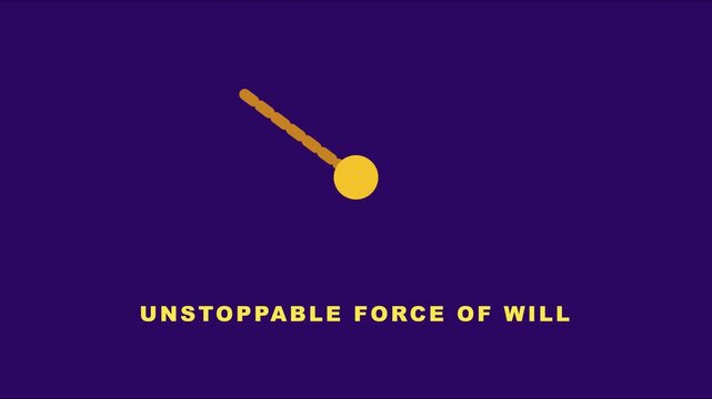 Unstoppable force of will: minimalist pendulum motion animation concept 4k