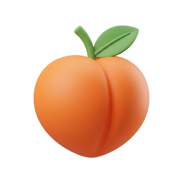 A single ripe peach emoji with a green leaf and stem.