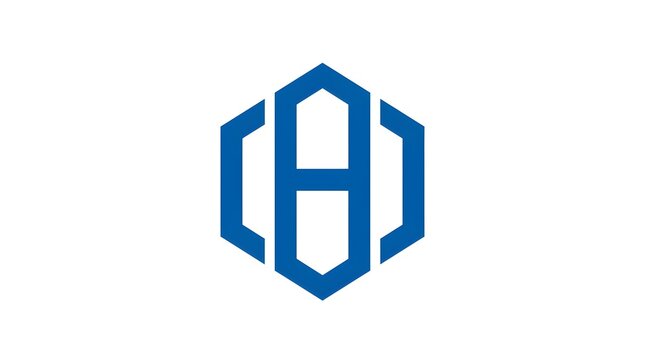 Modern H-shaped monogram enclosed within a stylized hexagonal geometric structure, featuring clean lines and balanced symmetry on a white background. Suitable for technology, engineering, construction
