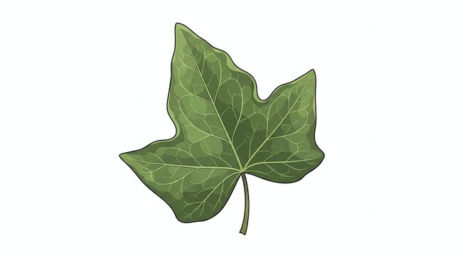 Fresh green leaf isolated on white background.