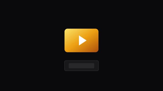 Animated play button with loading bar for digital media interface and user experience animation 4k