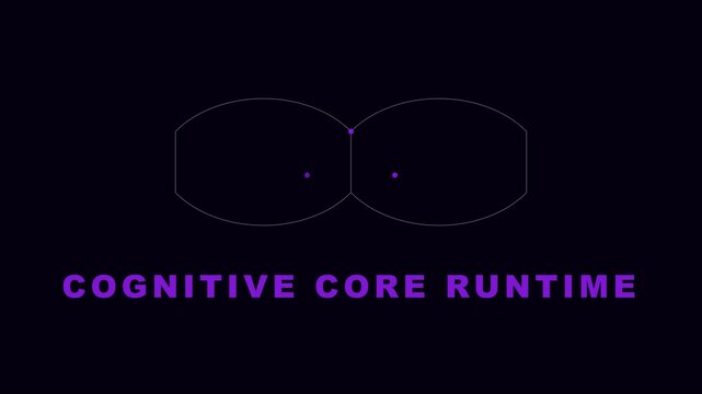 Cognitive core runtime abstract digital interface animation for artificial intelligence and neural network technology concepts 4k