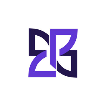 flower square letter p logo
