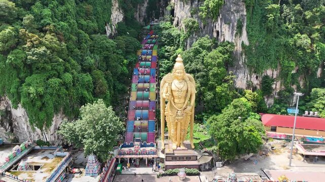 Batu Caves - indian temple with colorful stairs near Kuala Lumpur, Malaysia.