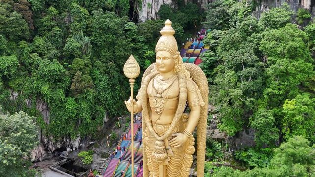 Batu Caves - indian temple with colorful stairs near Kuala Lumpur, Malaysia.