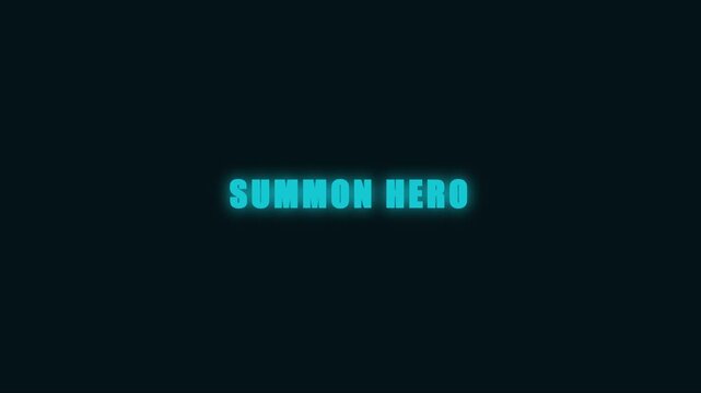 Summon hero neon text animation: cyberpunk gaming title sequence for digital media and esports branding 4k