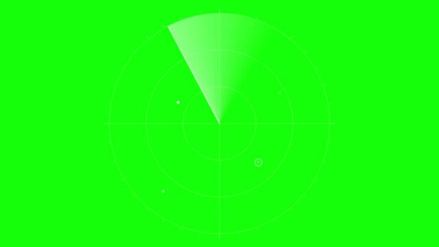 Digital radar scan rotating screen interface green background a circular