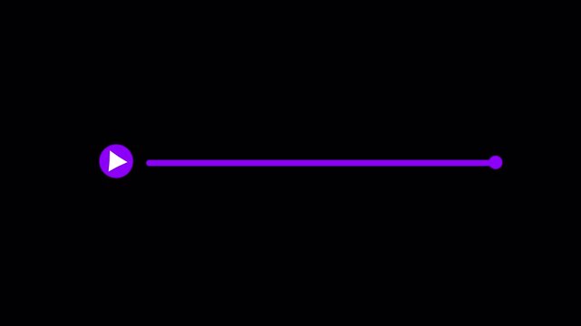 Audio music bar overlay with moving timeline bar animation on transparent background. Music player overlay animation in 4K with Alpha Channel