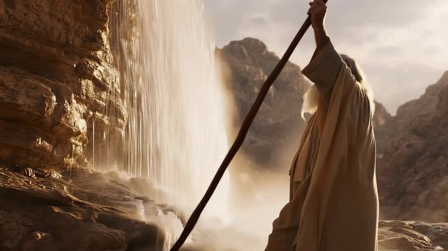 Moses Struck the Rock at Horeb With His Staff, and Water Gushed Out in Torrents, Quenched the Thirst of Israel