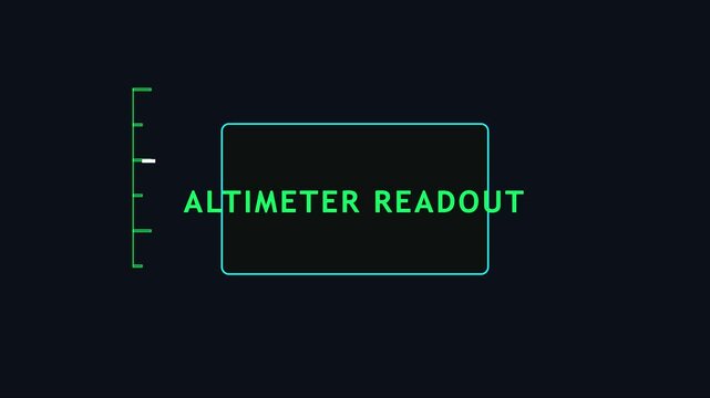 Digital altimeter readout hud overlay for aviation and aerospace technology projects animation 4k heads-up display