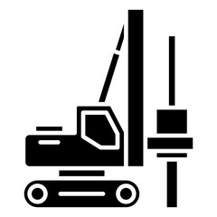 Fototapeta premium Piling Rig Glyph Icon