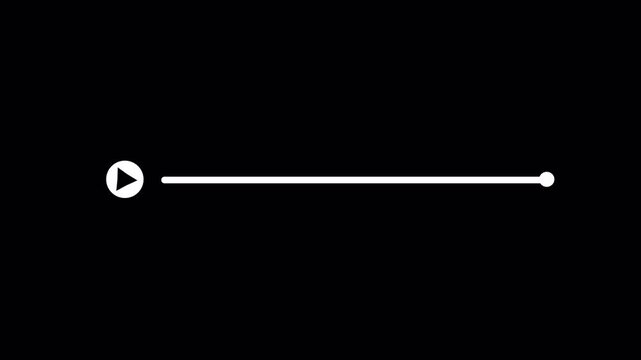 Audio music bar overlay with moving timeline bar animation on transparent background. Music player overlay animation in 4K with Alpha Channel