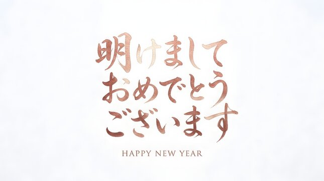 Japanese calligraphy text happy new year greetings