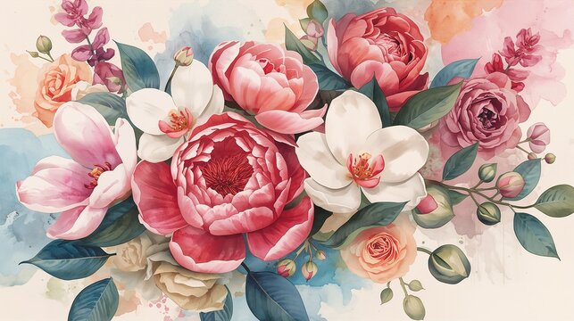 Watercolor Floral Background