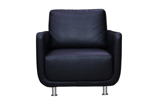 Black leather sofa armchair