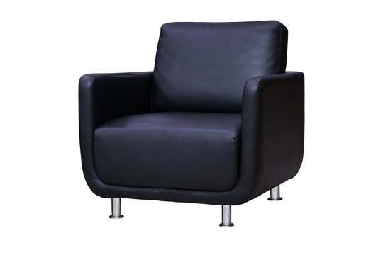 Black leather sofa armchair