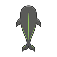 Cartoon dolphin isolated on transparent background © dony