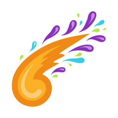 Orange comet with colorful splashes © dony