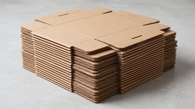 Stack of Cardboard Boxes, Flat Packed