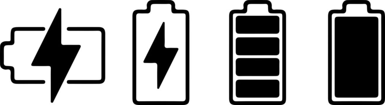 mobile charging batter icon silhouette vector 