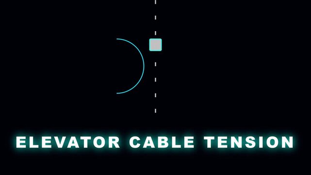 Elevator cable tension technical infographic animation for industrial engineering and mechanical safety analysis 4k