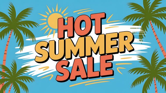 Summer sale horizontal banner. Vector beautiful realistic top view illustration of sandy summer beach