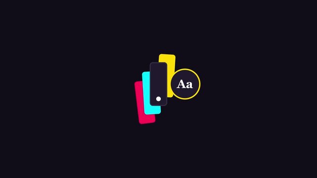 Minimalist animated typography reveal with colorful abstract shapes and aa animation 4k motion minimalist