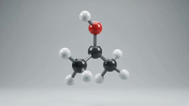 Molecular Model of Organic Compound with Carbon, Hydrogen, and Oxygen Atoms