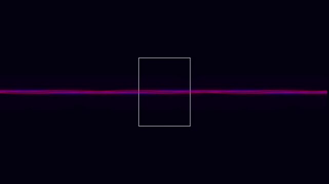 Abstract rhythmic sine waves with alternating red and blue neon glow oscillating against dark background cinematic motion graphics animation for digital displays.