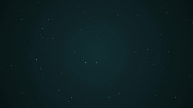 Abstract space background featuring small bright glowing particles floating slowly in dark blue infinite void creating calm cinematic atmosphere for motion design.