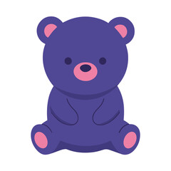 Naklejka premium Purple teddy bear illustration